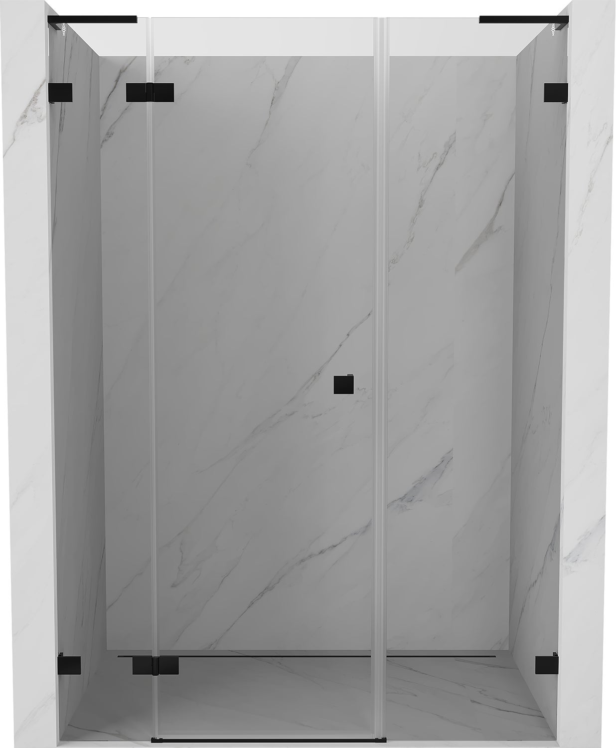 Mexen Lunar L drzwi prysznicowe uchylne lewe 120 cm, transparent, czarne - 834SL-120-050-70-00-L