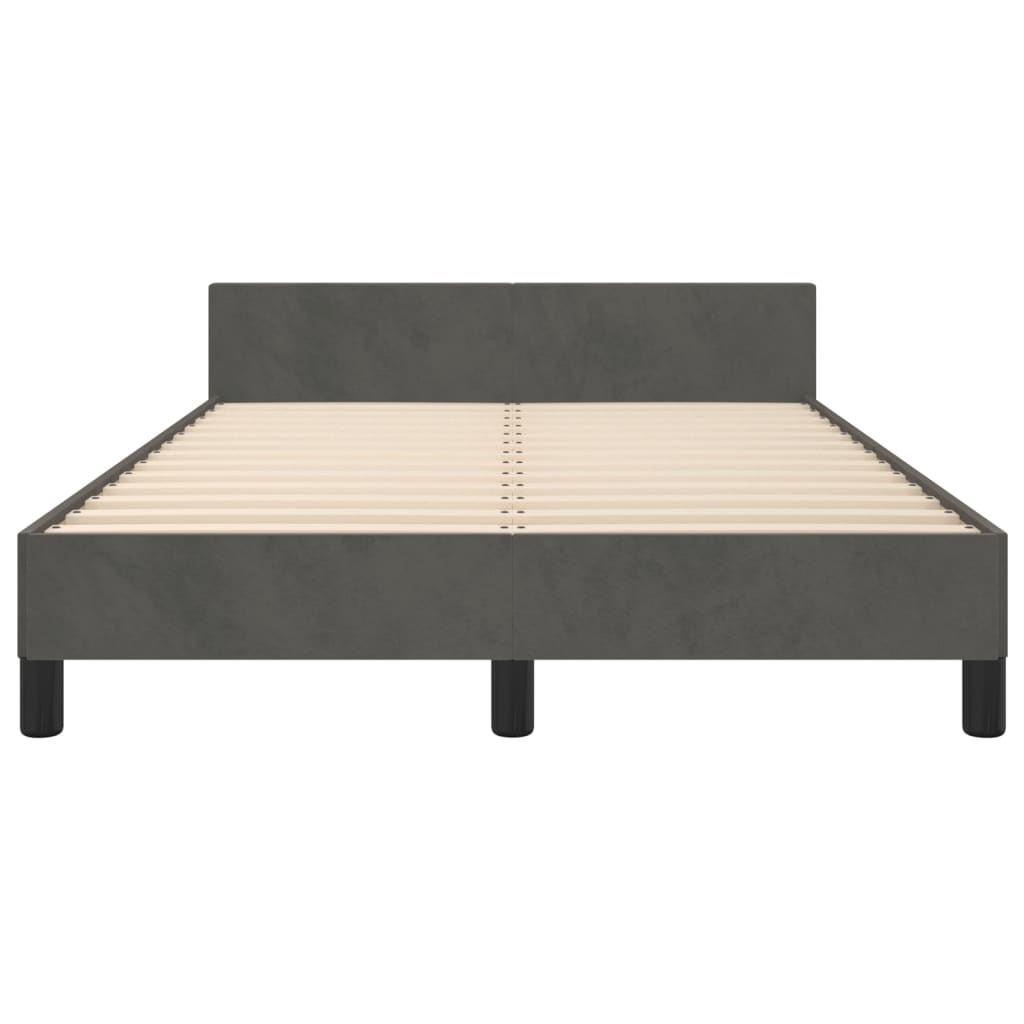 Cadre de lit sans matelas gris foncé 120 x 200 cm velours - 6