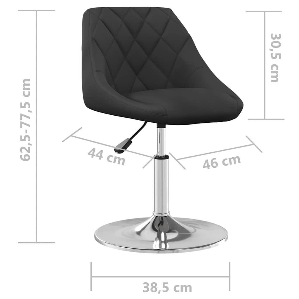 Chaises pivotantes à manger lot de 2 Noir Velours vidaXL - 3