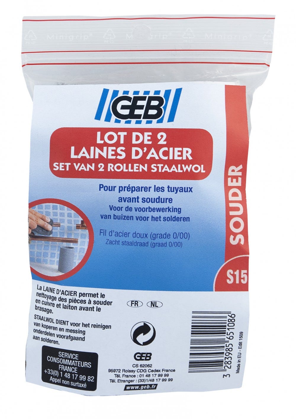 Faithfull Laine D'Acier Très Fine 450G Grade 000 - FAIASW1OOO Pour Préparation Surfaces