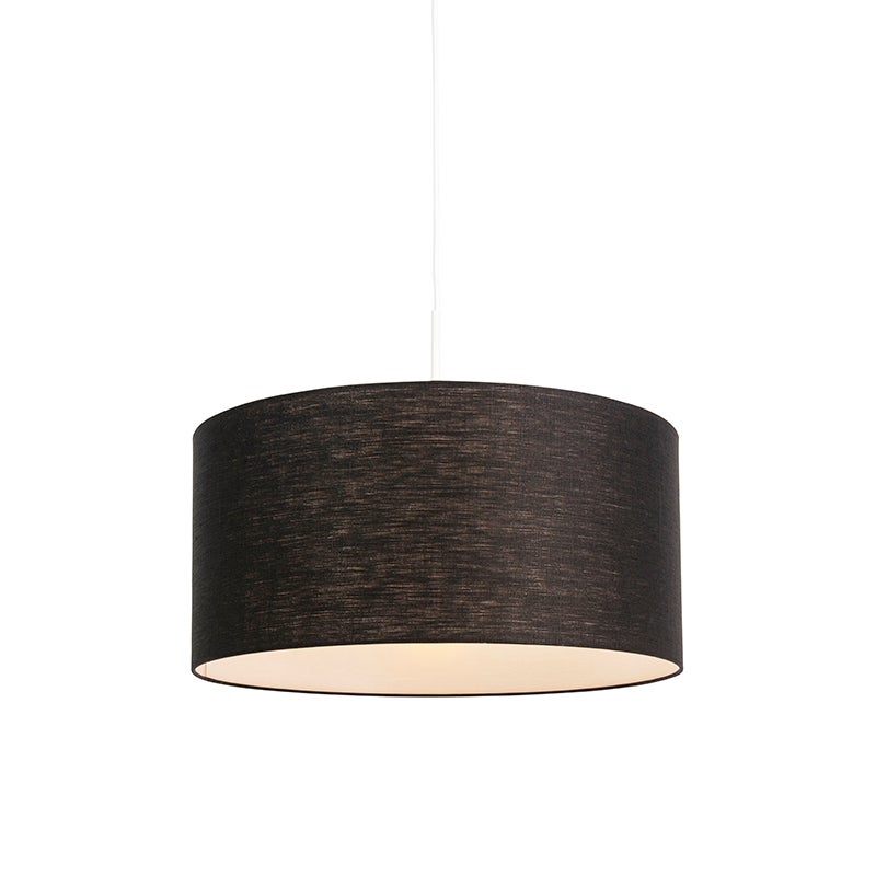 Qazqa nowoczesny lampa wisząca z kloszem (1 punkt) - Combi - czarny, okrągły, max. 60w, kompatybilny z żarówką LED, e27, 50cm