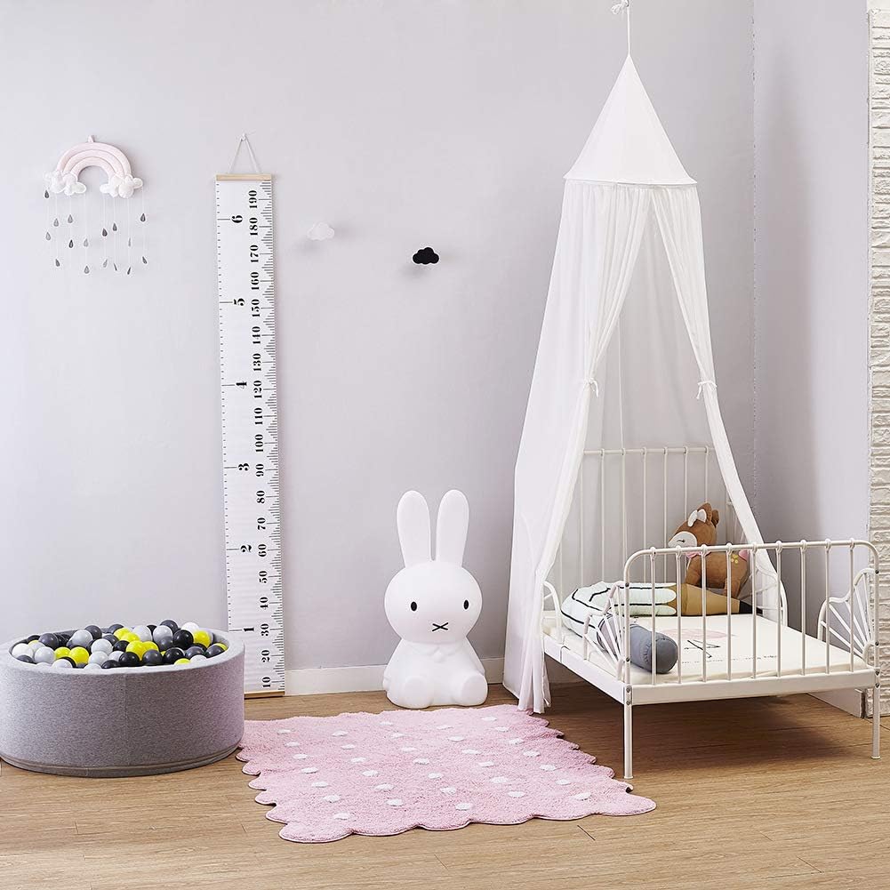 Dosel para cama infantil, mosquitera de gasa para decoración de dormitorio (básico, blanco)