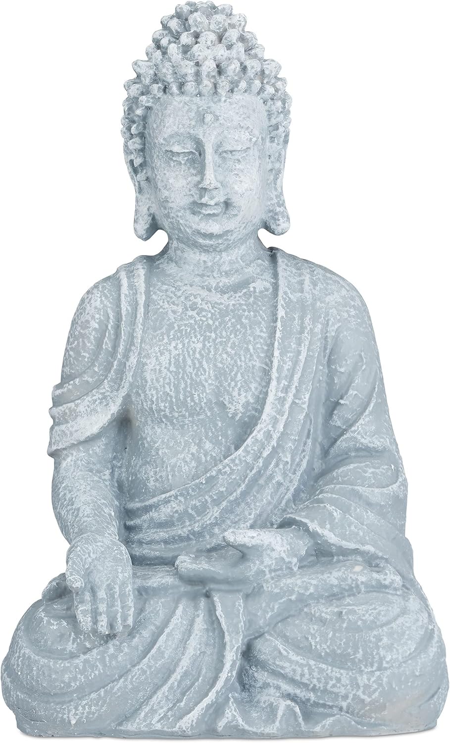 Statue Solaire Jardin Bouddha Méditation - Lumière LED Halo Lotus, Résine Résistante - Décoration Zen Extérieure Jour Et Nuit