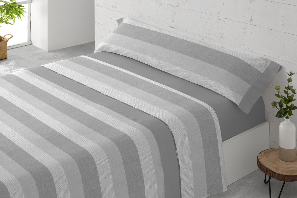 Juego Sábanas Cuatro Piezas Paduana Murillo Cama 160 Gris | Leroy Merlin