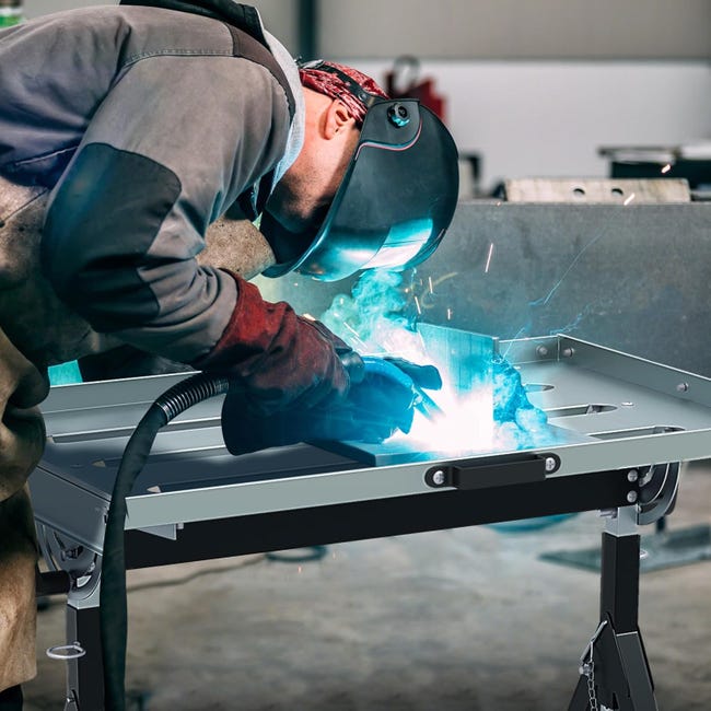 Banco Da Lavoro Pieghevole 7 In 1 - Tavolo Regolabile Con Ruote Per Fai Da Te - Foto 6