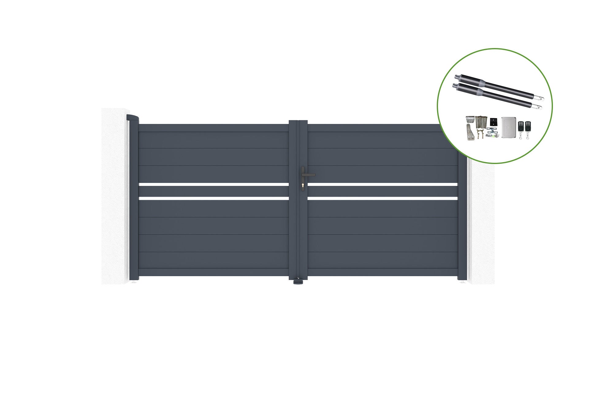 Brama skrzydłowa 3m CIMONE H.140cm aluminiowa + napęd RANGER B150