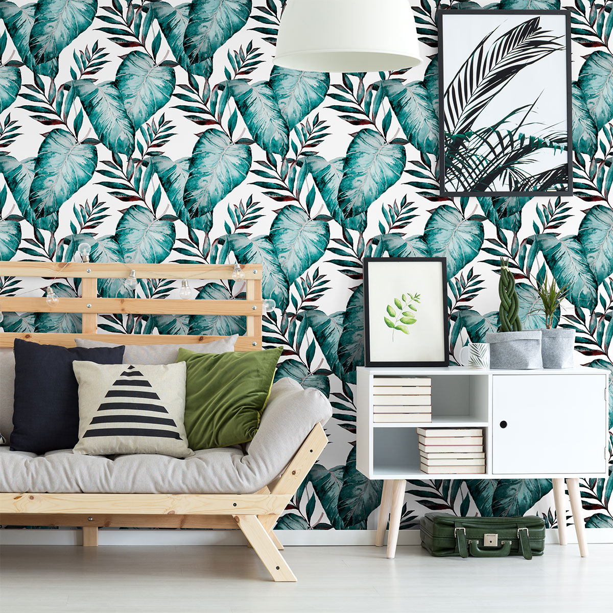 Vinilo tapiz tropical san fernando - adhesivo de pared - revestimiento sticker mural decorativo - 60x60cm