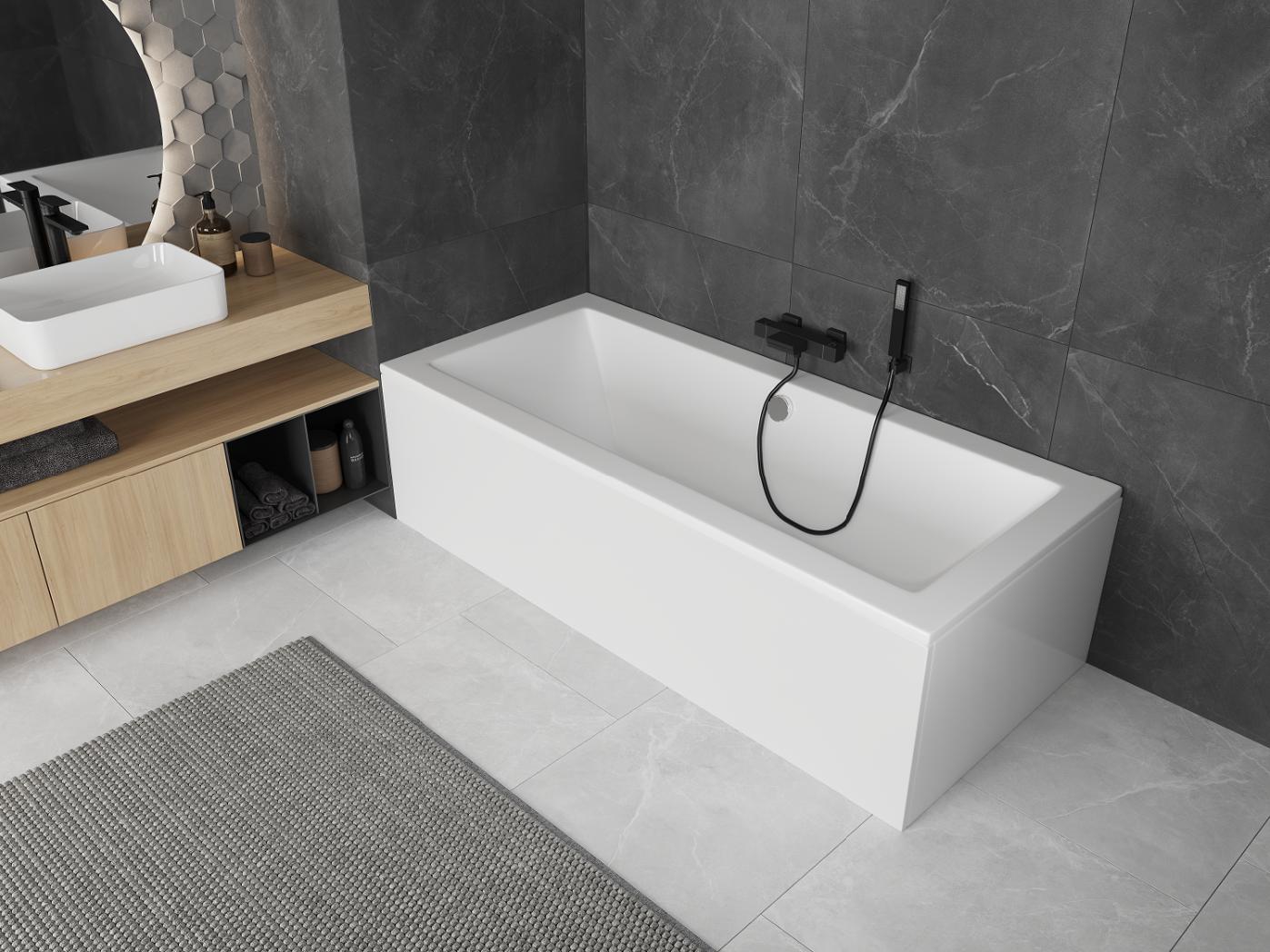 Baignoire Mexen Cube rectangulaire 160 x 70 cm avec habillage, blanche - 55051607000X - 3