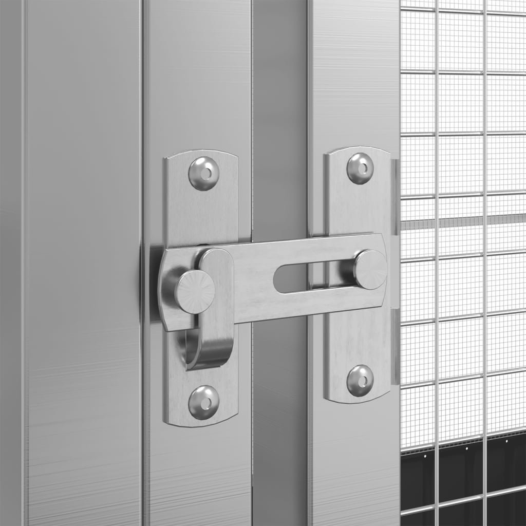 Voliera con Estensione Argento 209x203x216 cm Acciaio vidaXL - 6