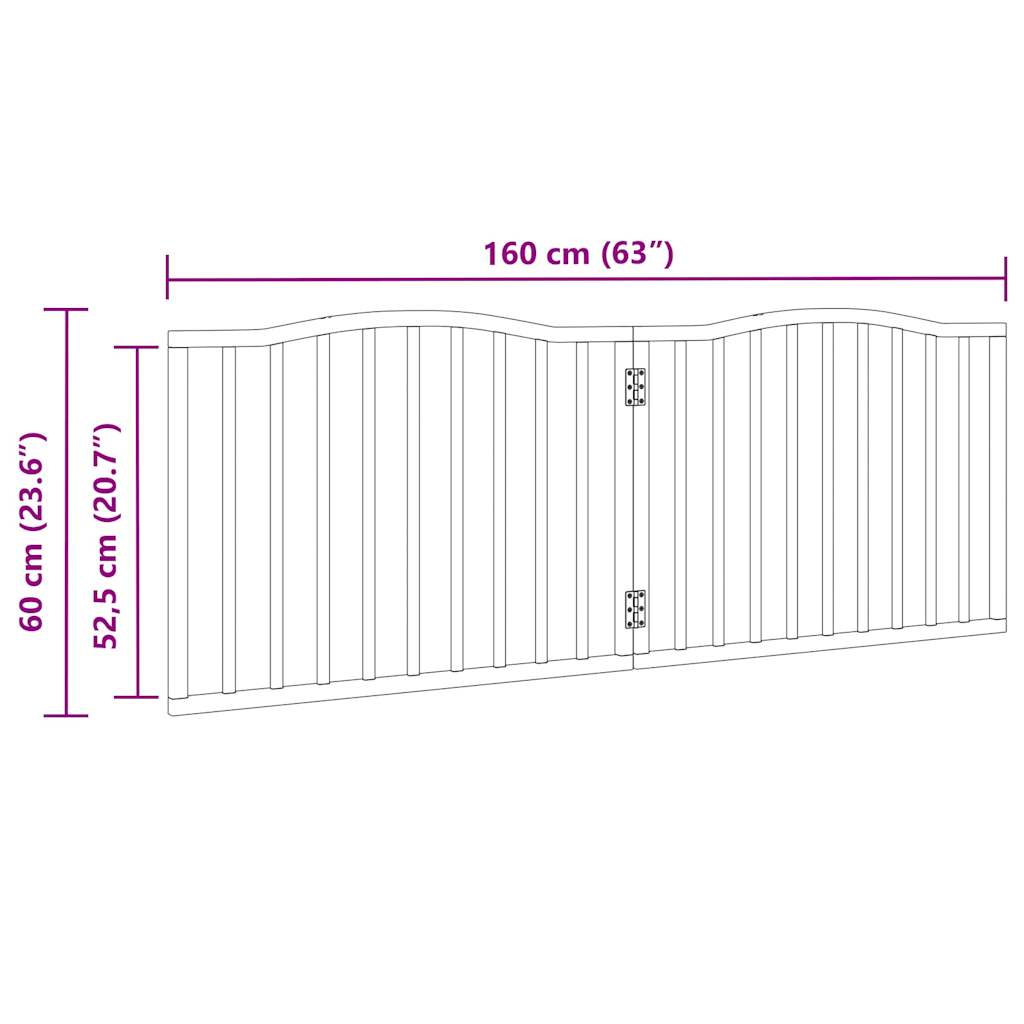 Portão para cães | Barra de segurança dobrável 2 painéis 160 cm madeira de álamo CFW29790 - 9