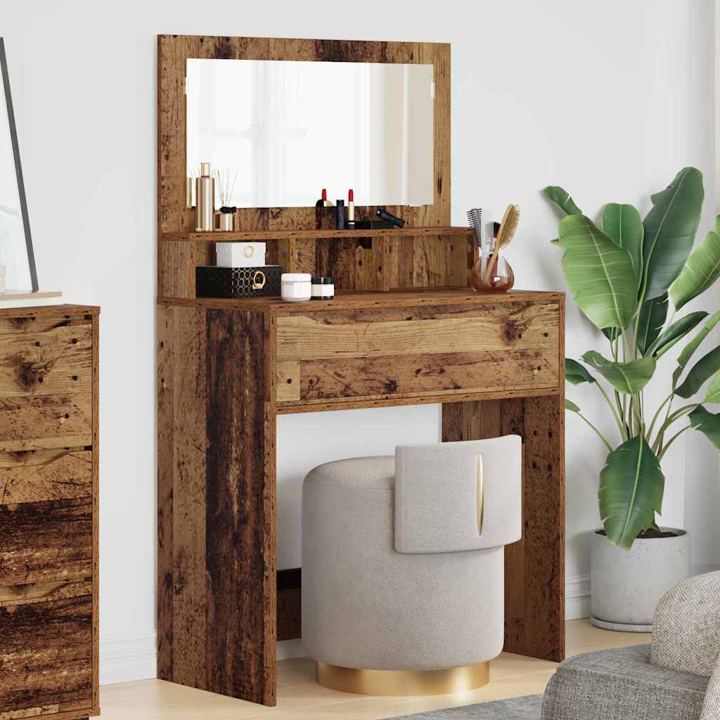 Moderne Coiffeuse/Table de Toilette en bois | Table de Cosmétique pour Chambre avec tiroir Chêne Sonoma 50 x 41 x 140 cm@FR(653628) - Maison