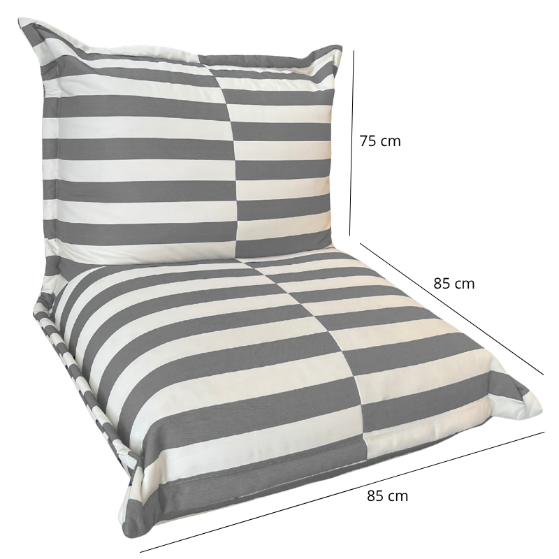 Pufe exterior riscas impermeável anti-uv BANANAIR 85 x 85 x 75 cm cinzento - 5