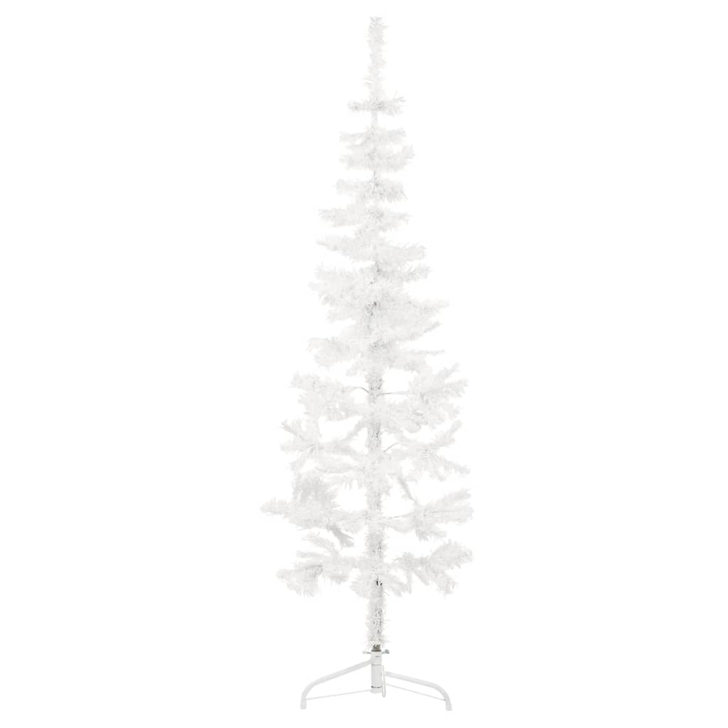 Maison Exclusive - Albero Natale Artificiale Sottile a Metà Supporto Bianco 150 cm - 2