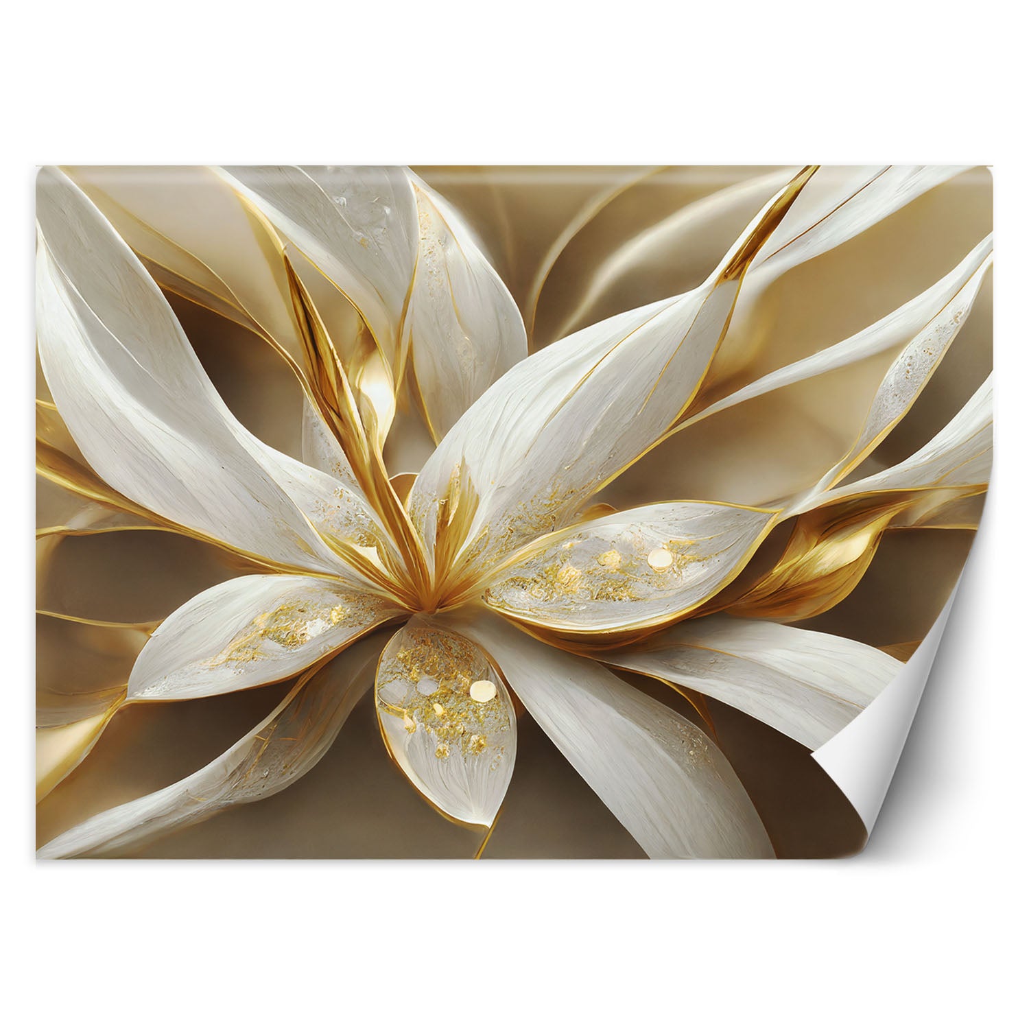 Fototapeta, Złote Lilie 3D 100x70