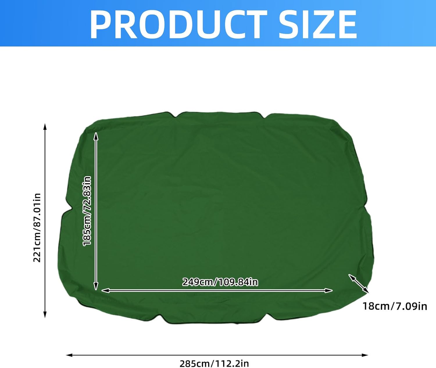 Copertura Per Dondolo Hollywood 3-4 Posti – 250x150x160 Cm, Impermeabile, Anti-UV E Antistrappo In Oxford 420D