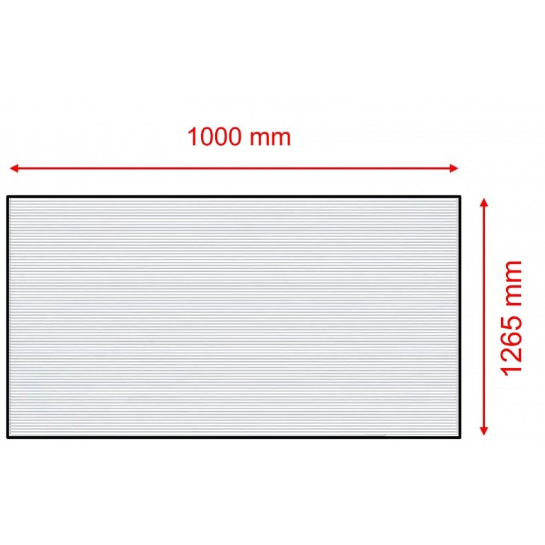 Lot de 10 plaques en polycarbonate ondulé 76/18 1,1 mm Clear 1265 x 1000 mm UV - 8