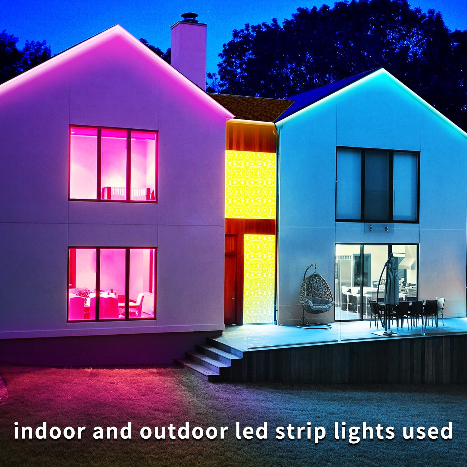 Striscia luminosa LED RGB, 30 m - 480 LED, ghirlanda luminosa LED per interni ed esterni, telecomando tramite app, impermeabilità IP65 - 7