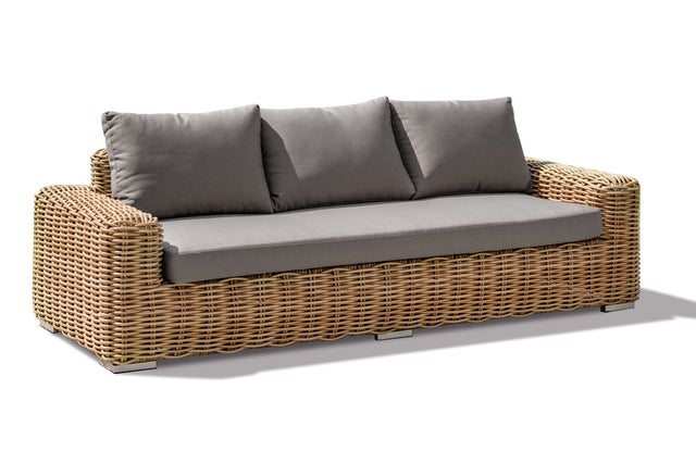 Divano da giardino 3 posti in resina intrecciata marrone BORABORA - PARIS GARDEN