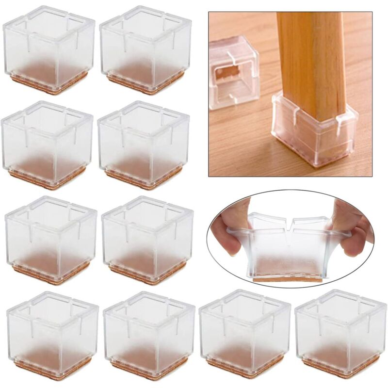 16 Pi ces Protection Pied De Chaise 42 48mm Carr e Tampon Chaise 