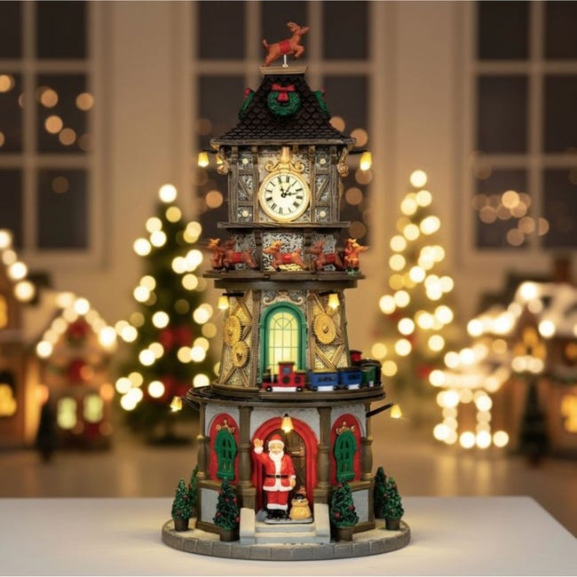 Torre con Orologio Municipal Clock Tower H 27 cm Edificio Torre con Orologio Municipal Clock Tower H 27 cm Edificio
