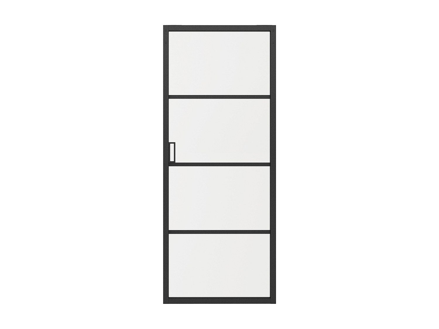 Porta scorrevole doppia con sistema a incasso 2xH205xL93 cm Alluminio e Vetro temperato trasparente - SINCA II - 5