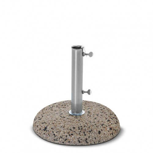 Base per ombrellone palo centrale in ghiaino lavato supporto Grigio base tonda da 35 kg con tubo Ø 55 mm - 2