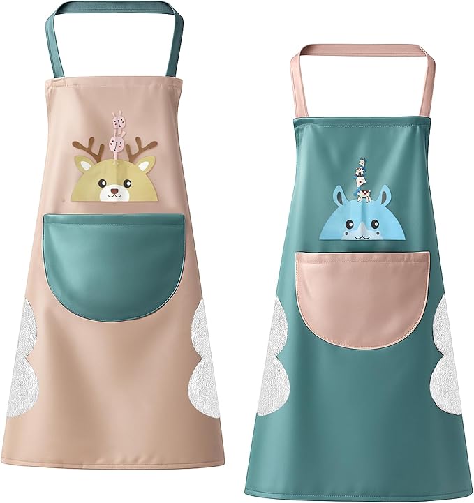 2-częściowy fartuch kuchenny unisex z kieszenią i ściereczką do czyszczenia