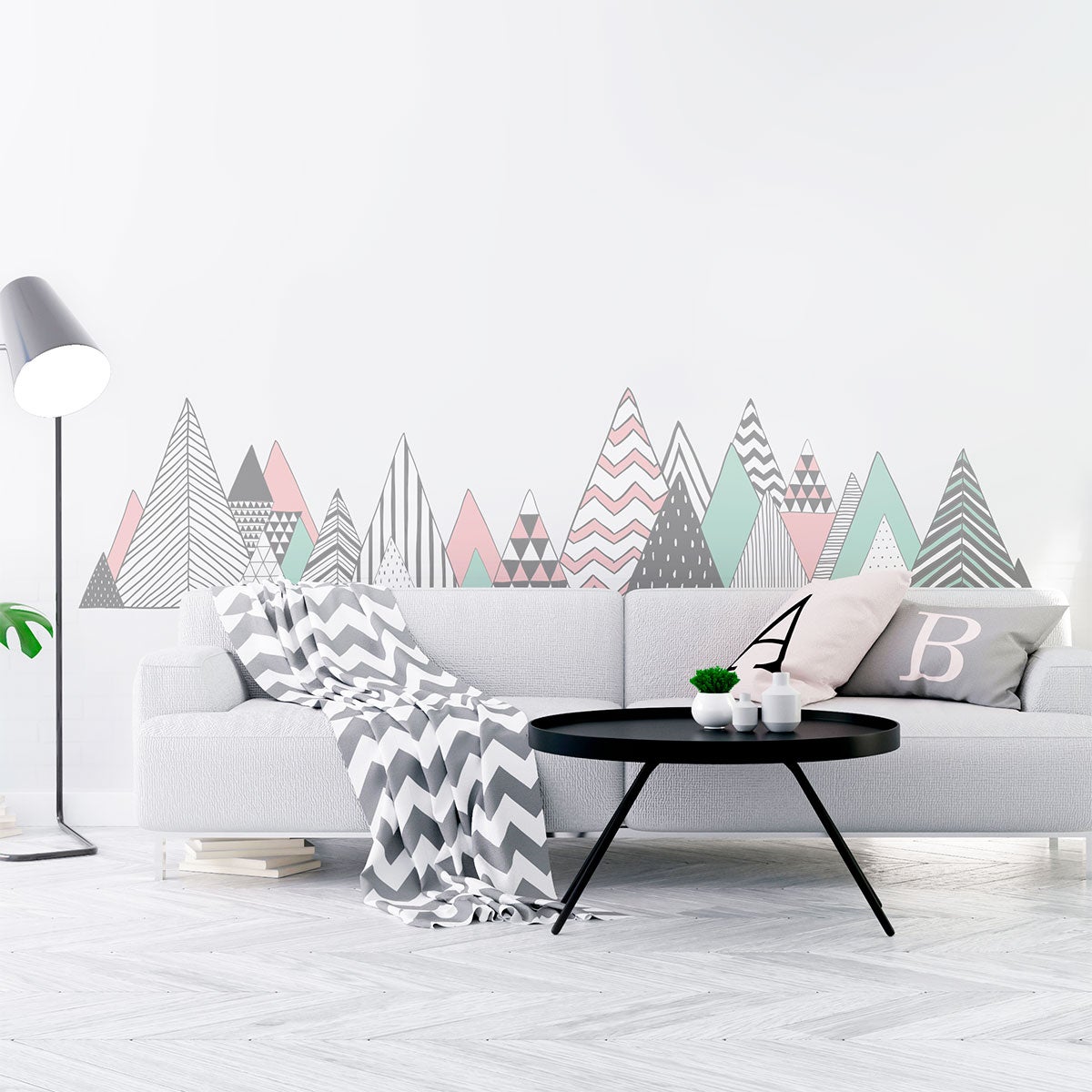 Adesivo montagna scandinavo virunga - Sticker adesivo - adesivi murali - 60x90cm - 6