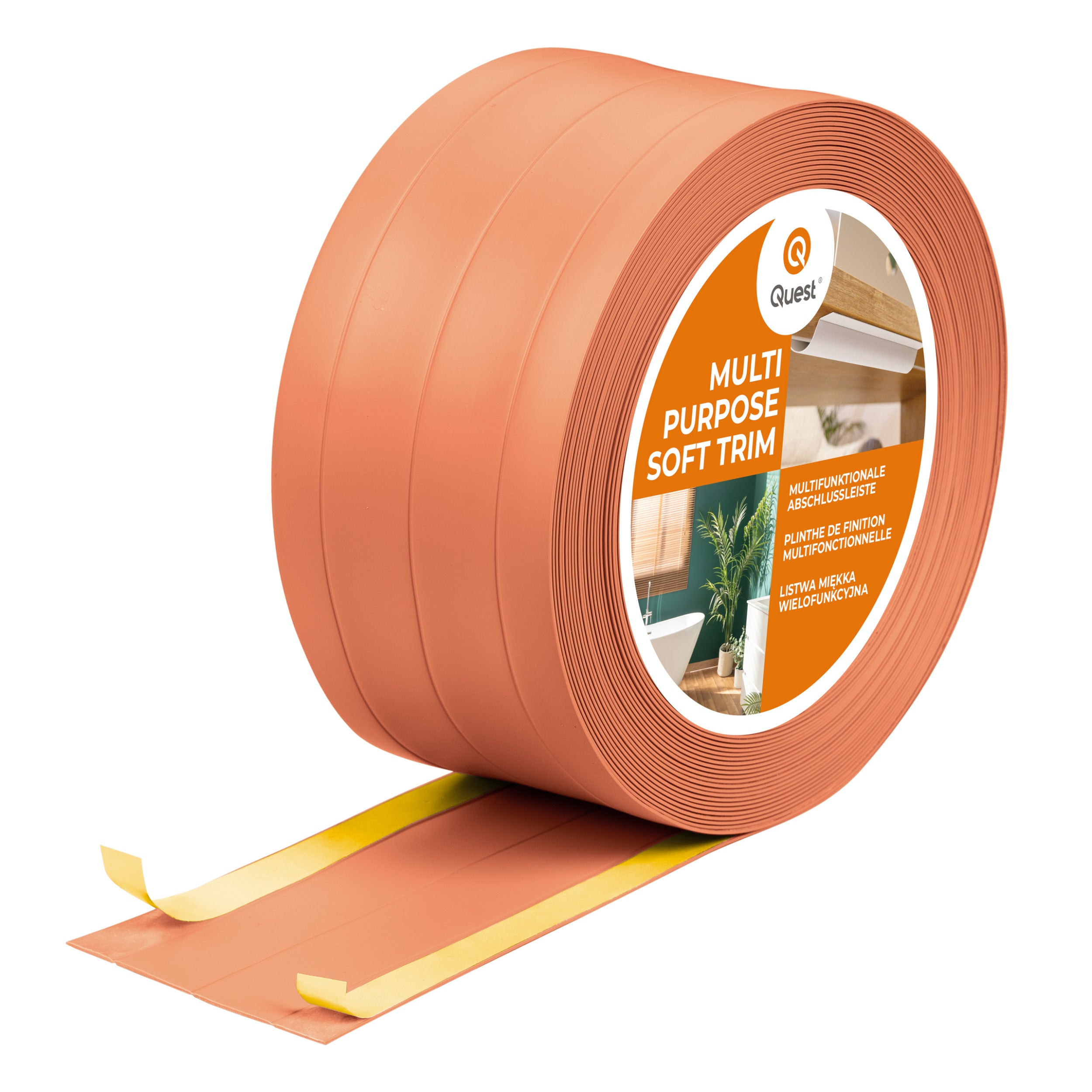 Listwa wykończeniowa PVC 4w1 samoprzylepna 95 mm - elastyczna, uniwersalna - 5 m, ceglana