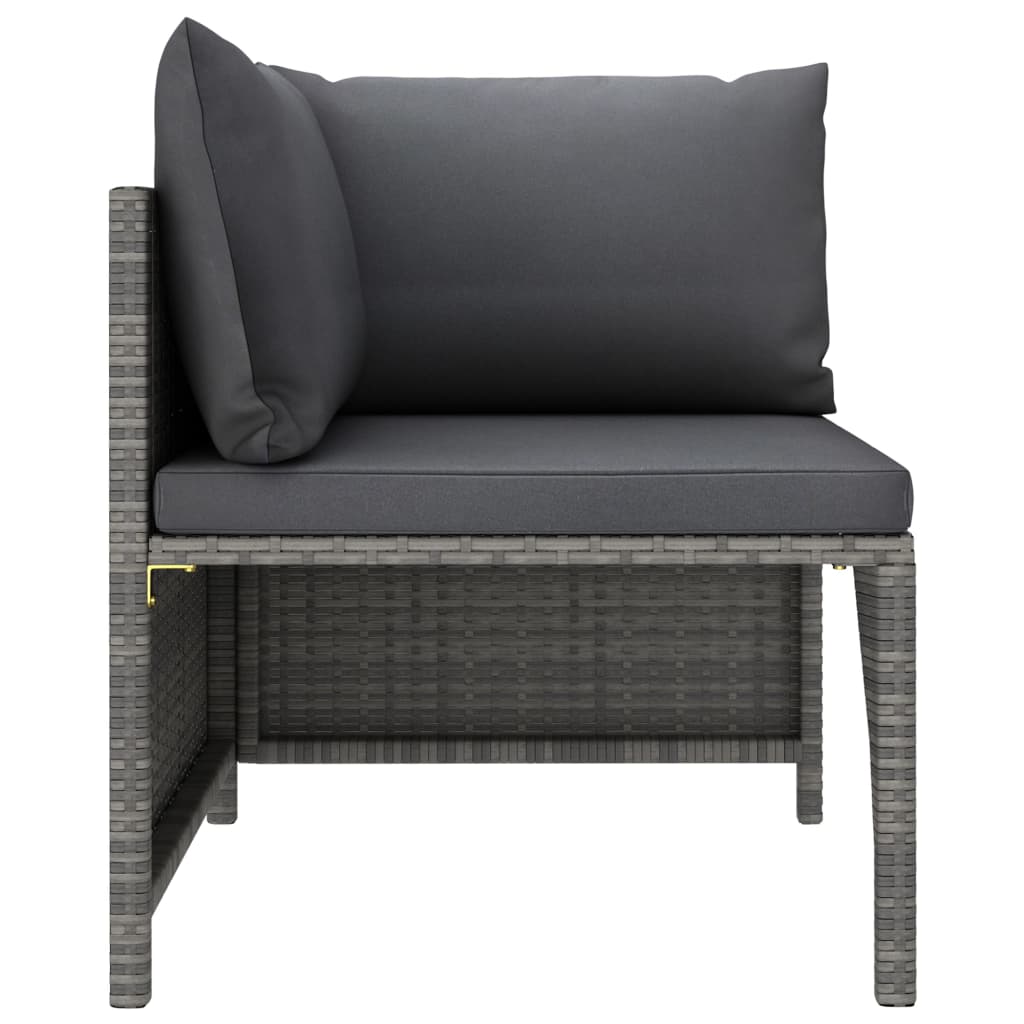 Maison Exclusive - Divano da Giardino a 2 Posti con Cuscini in Polyrattan Grigio - 4