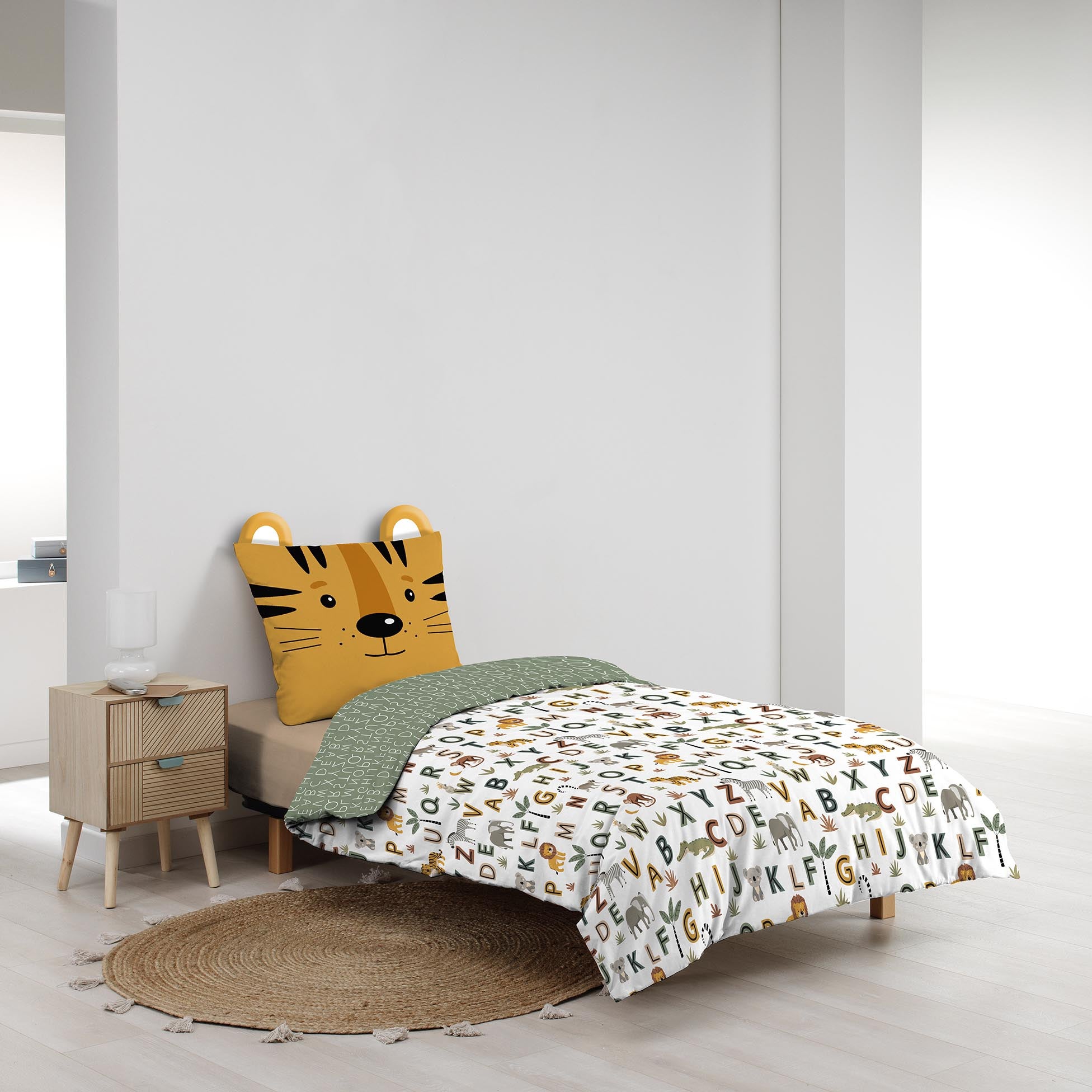 Pack Parure de lit enfant 140 x 200 cm + Drap Housse 90x190 cm – TIGRY – 100% coton - 5