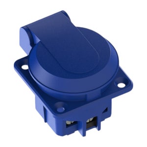 Presa Schuko 2P+T 16A HI-PRO IP54 con coperchio in gomma, colore nero