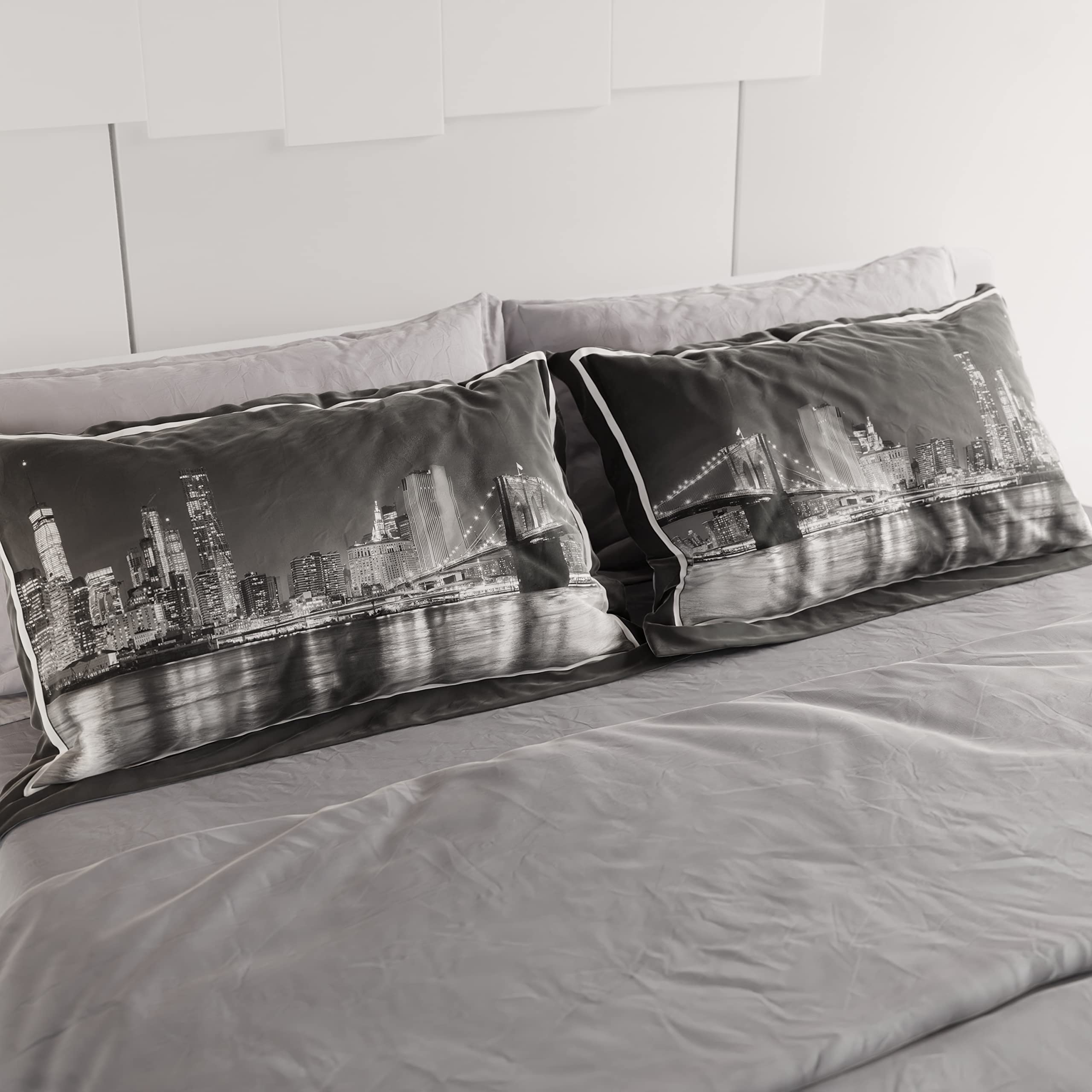 PETTI Artigiani Italiani - Federe Cuscini Letto, Coppia di Federe 50x80 cm, Federa Copricuscino, Federe in Microfibra Anallergica, Made in Italy, Fede - 4