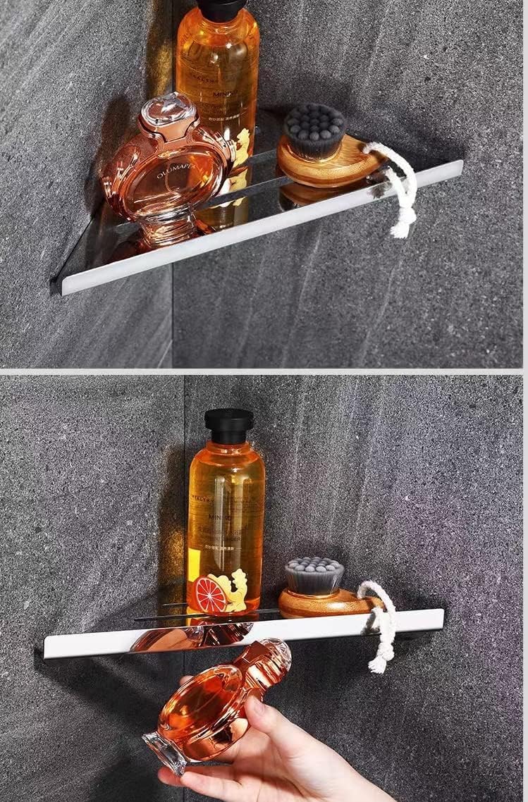 2 étagères d'angle de douche en acier inoxydable, argentées - 5