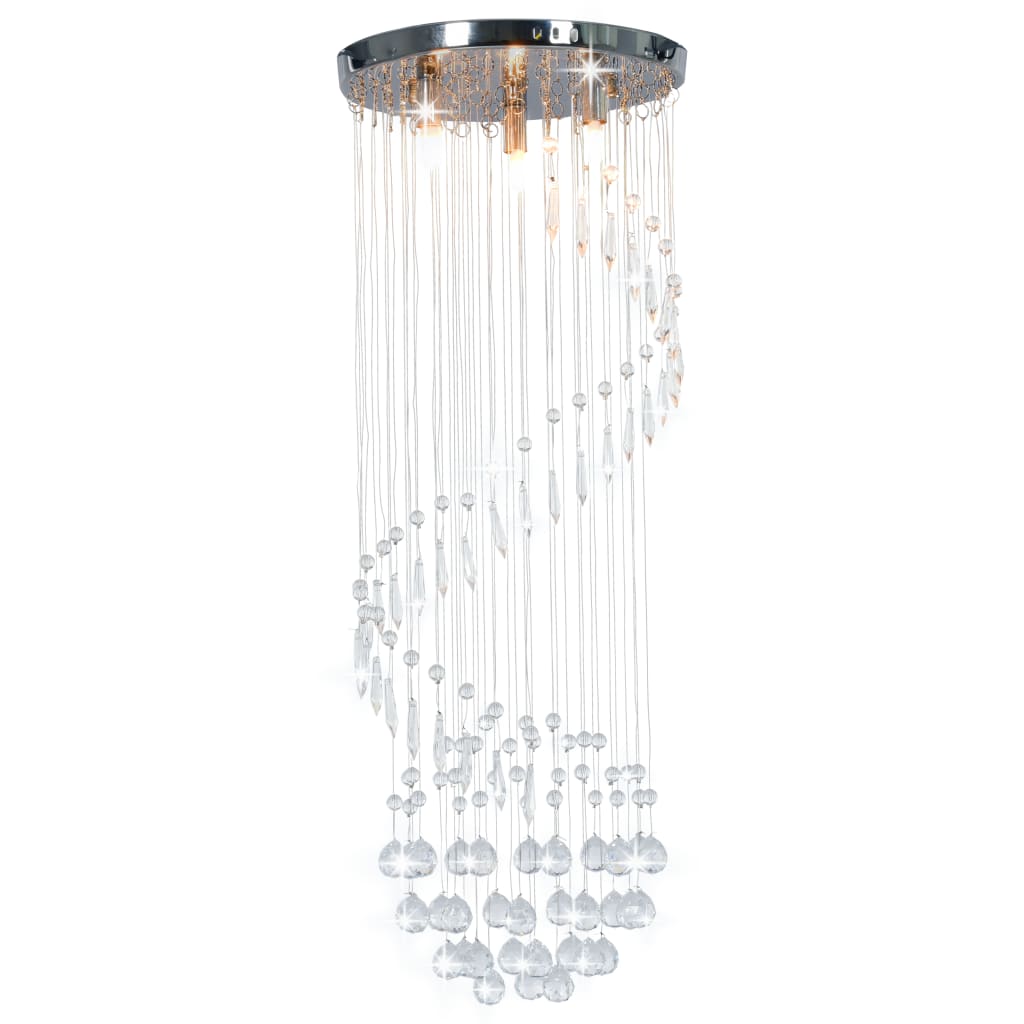 Plafonnier avec perles de cristal Argenté Spirale G9 vidaXL - 6