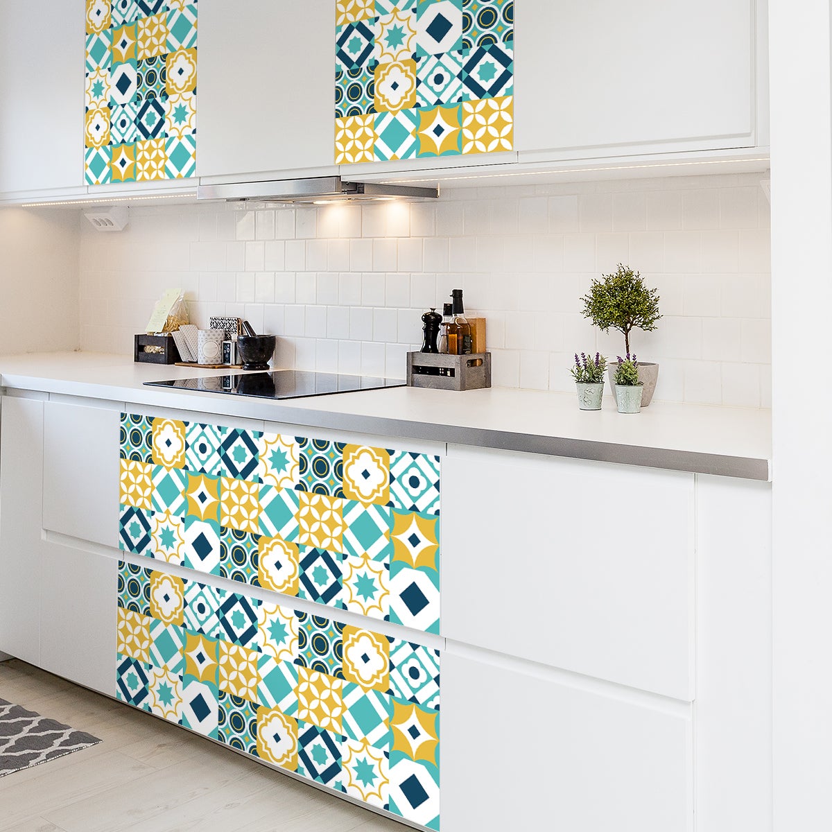 60 vinilos baldosa de cemento muebles gaztea - adhesivo de pared - revestimiento sticker mural decorativo - 60stickers20x20cm