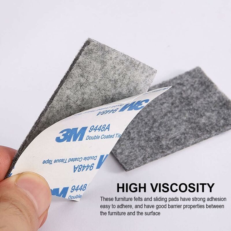 Feutrine Autocollante Meuble, Feutrine Adhesive 5 Rouleaux（100 2cm）Découpe Libre de Toute Taille ou Forme Feutre Patin Antiderapant pour Protection - 2