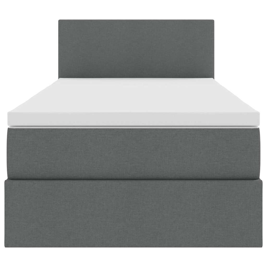 Lit avec rangement et matelas gris foncé 90 x 200 cm en velours - 7