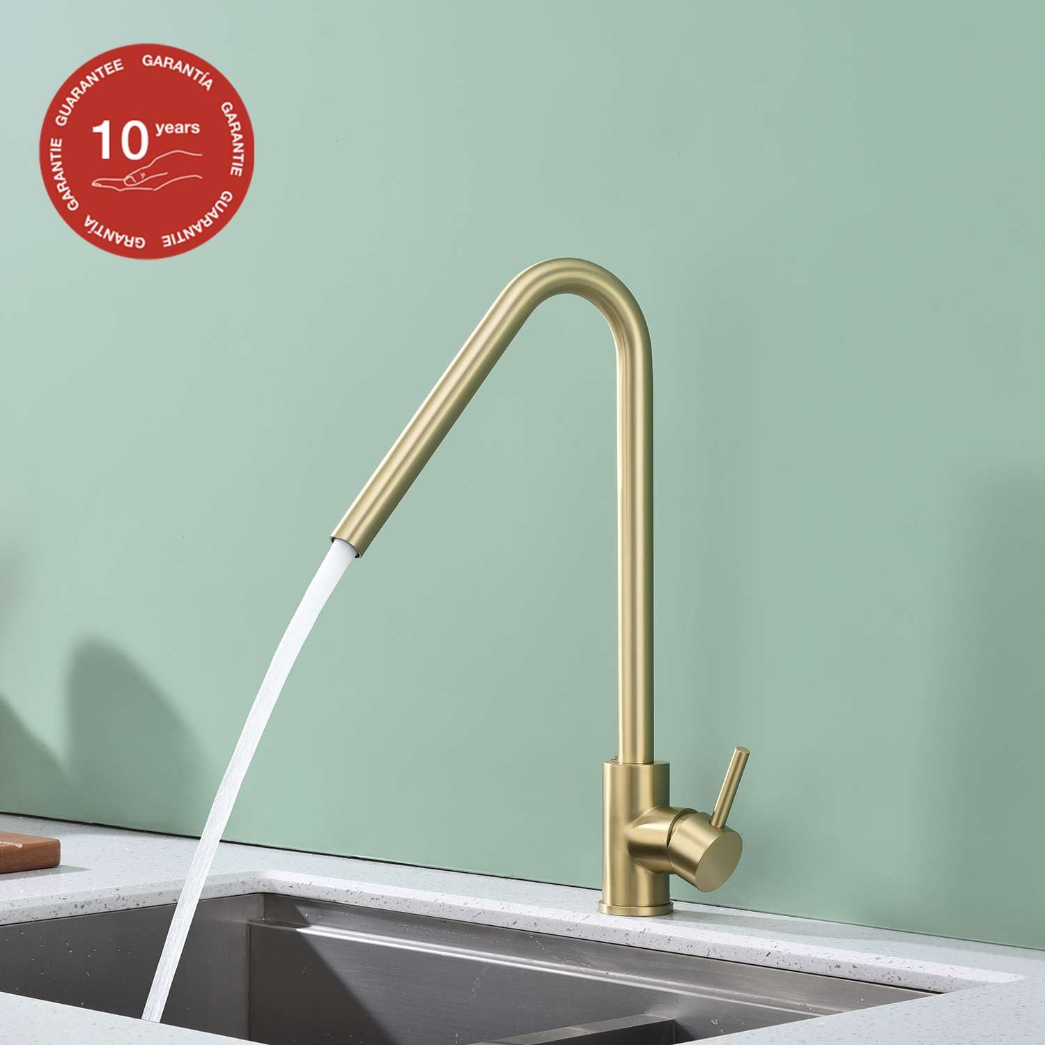 Mice Mice Mitigeur de lavabo avec poignée fine Série Milos Stick Couleur chromé/argenté