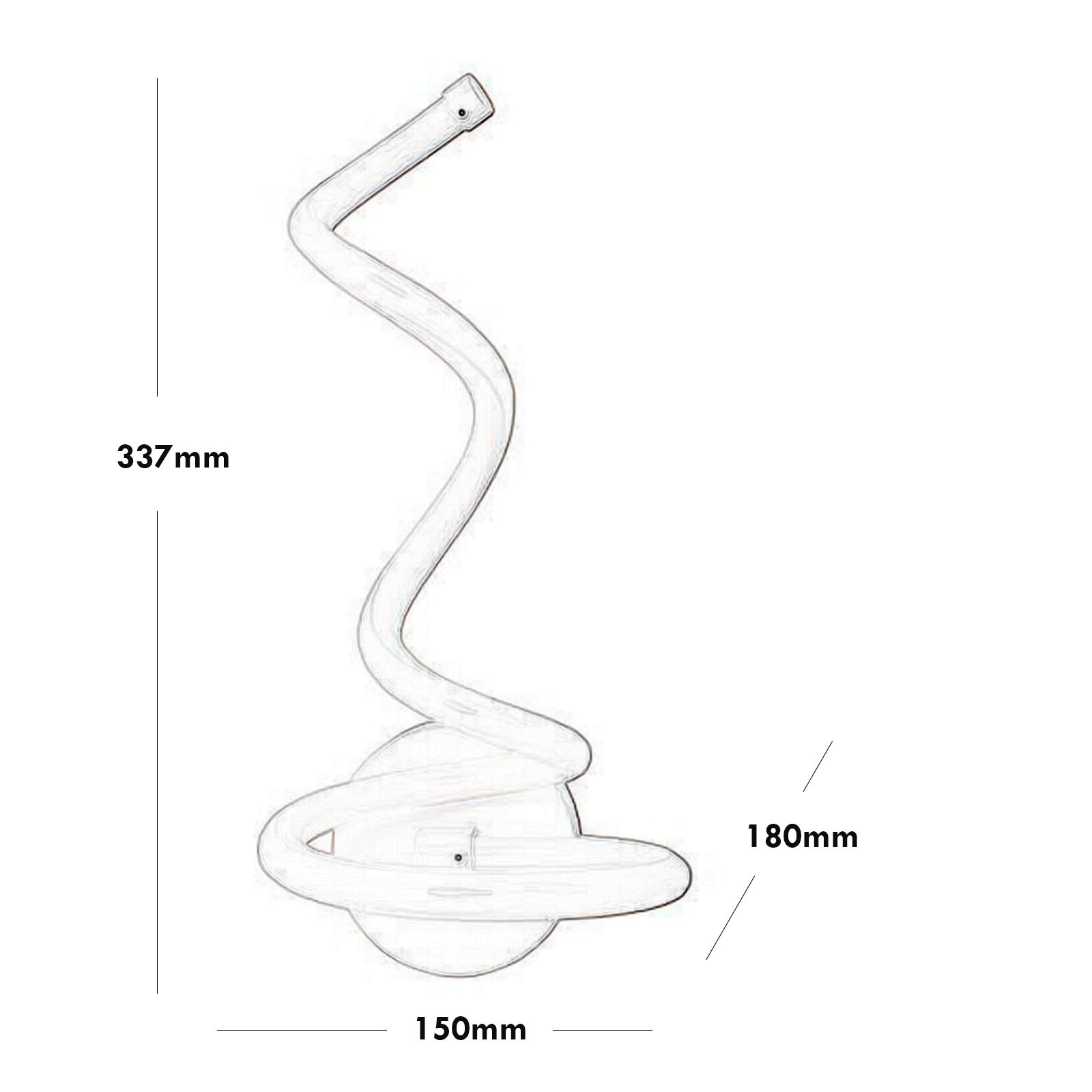 Applique murale LED spirale, design simple et moderne, lampe de chevet créative, pour chambre, 12 W, température de couleur réglable sur 3 niveaux - 4