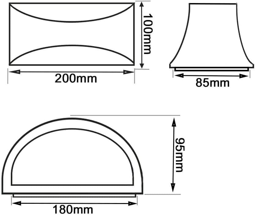 Paquet x2 Appliques Murale Led, 12W, 1200Lm, 20x10x10cm, IP54 Imperméable à l'eau, Lampe d'extérieur, 6000K - 4