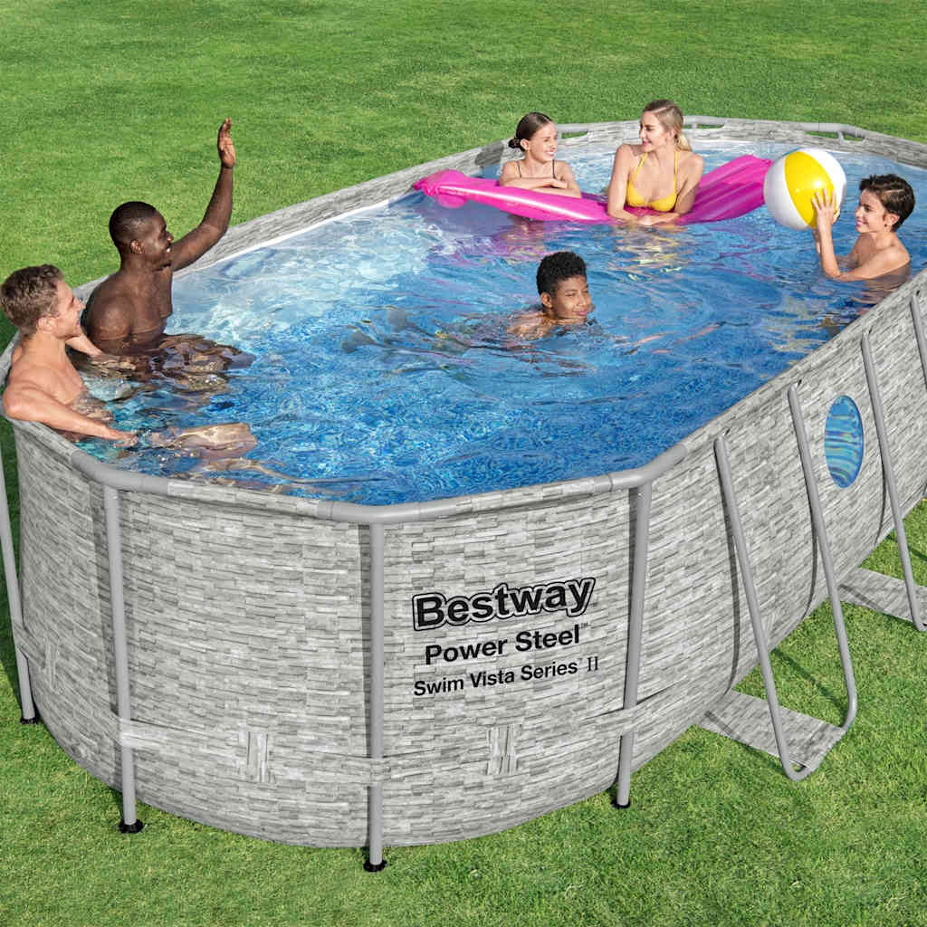 Conjunto de piscina Power Steel Swim Vista 549x274x122 cm Bestway ...