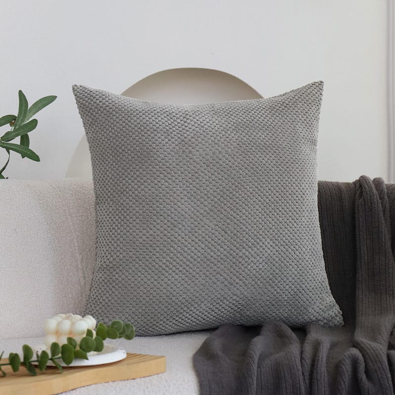 Set di fodere per cuscini in velluto a coste grigio chiaro