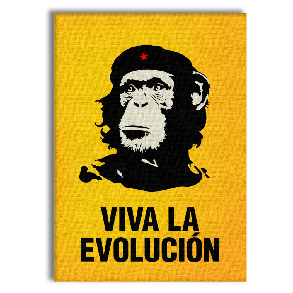 Viva la evolución - impresión en lienzo montada en bastidor de madera 100x140 cm color amarillo