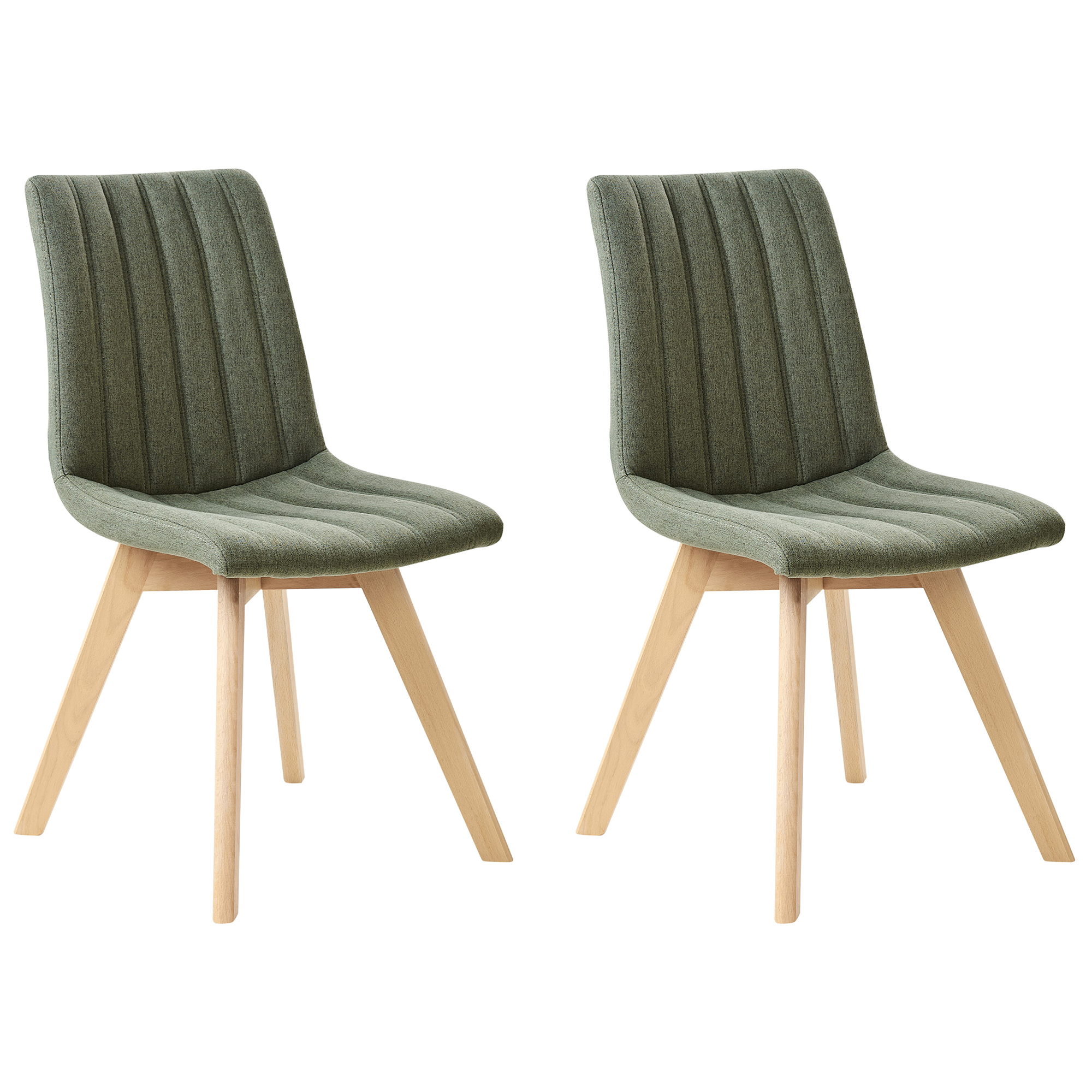 Beliani Conjunto De 2 Sillas De Comedor Calgary Tela Verde/Oscuro , Leroy Merlin