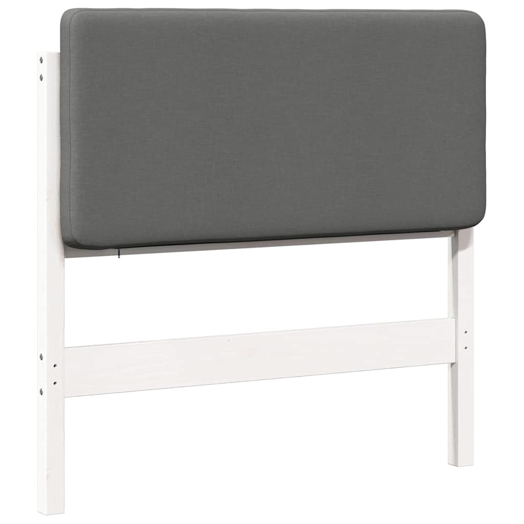 Cabeceira estofada com cabeceira Branco e Cinza Claro 90 cm vidaXL - 2