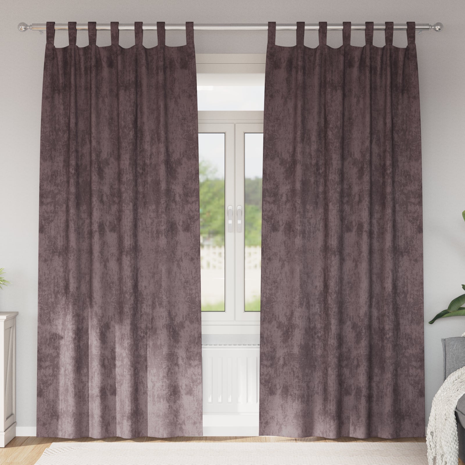 Zasłony z weluru z zasłonami 2 pcs Brązowy 260 x 140 cm Aksamit vidaXL