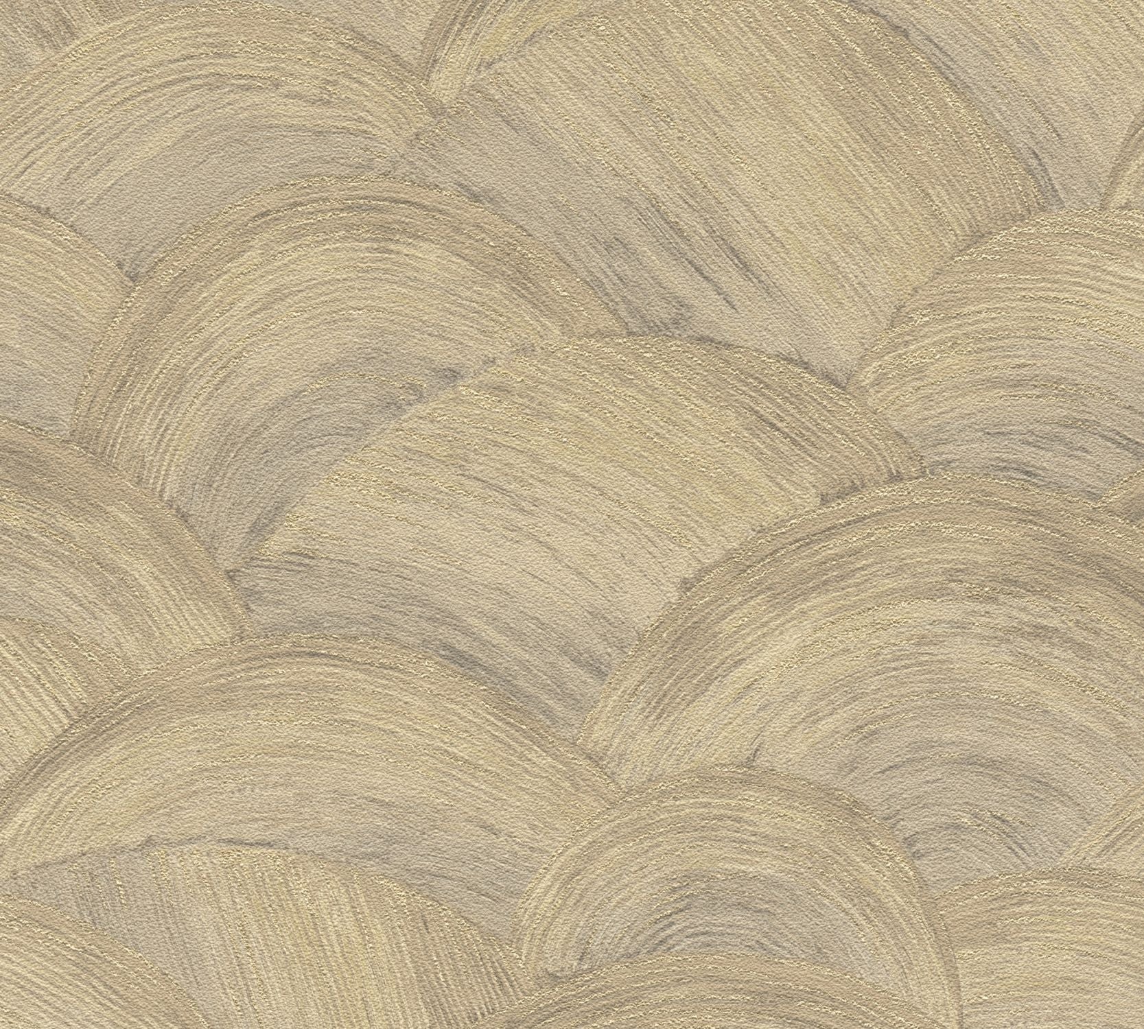 Tapeta motyw art déco beżowym,brązowymIzłotym - 53 cm x 10.05 m - LIVINGWALLS