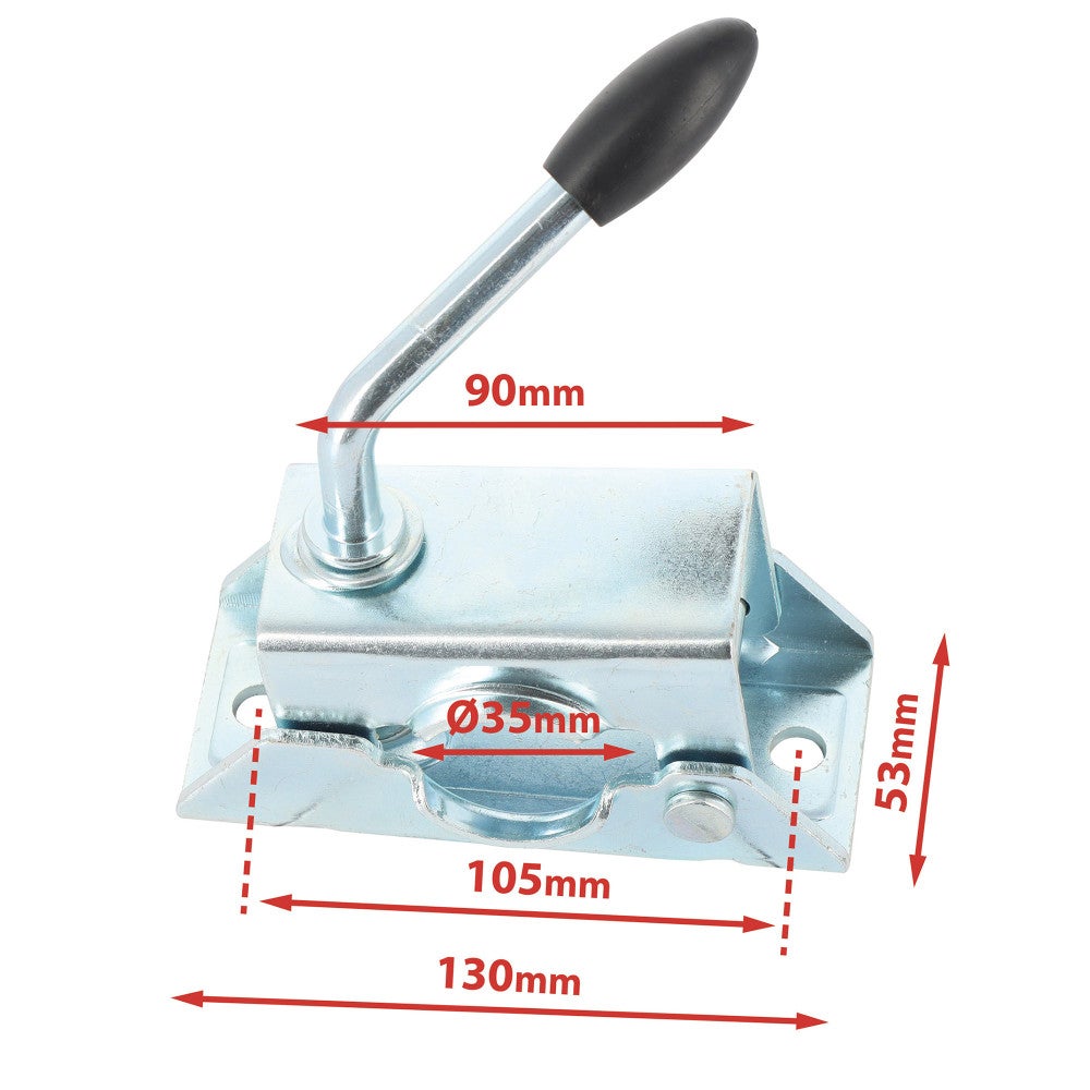 Roue Jockey - Tube acier 35mm - Jante métal - Bride de fixation acier diam. 35mm - compatible tous types de remorques - 5