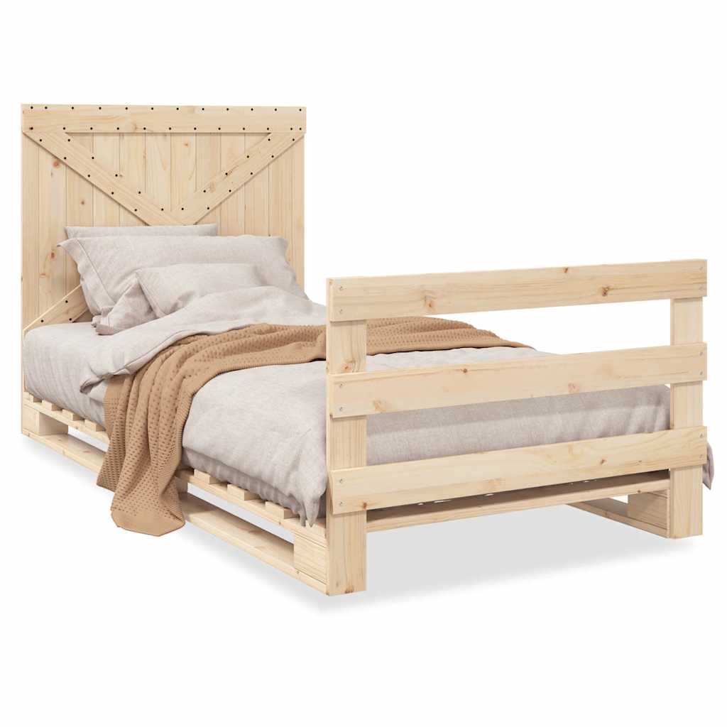 Łóżko Drewniane Rama Łóżka Sofa Brązowe Do Sypialni Pokoju 100x200 cm